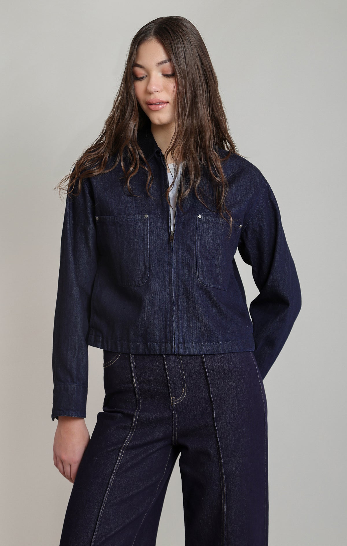 Corduroy Collar Denim Jacket