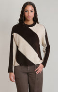 Diagonal Striped Crewneck Sweater