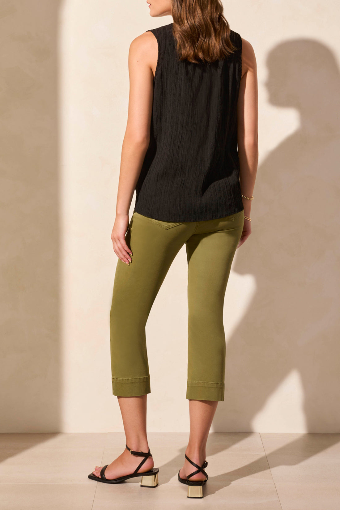 Sleeveless Placket Front Blouse