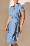 Tencel Side Wrap Shirt Dress