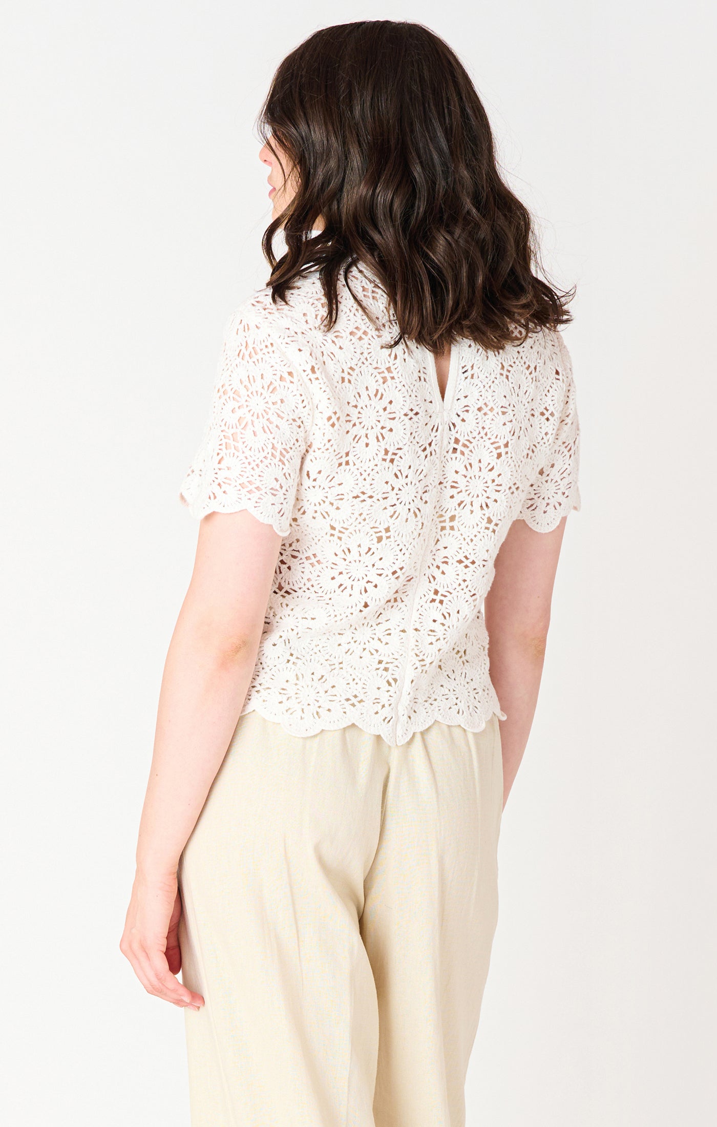 Short Sleeve Crochet Top