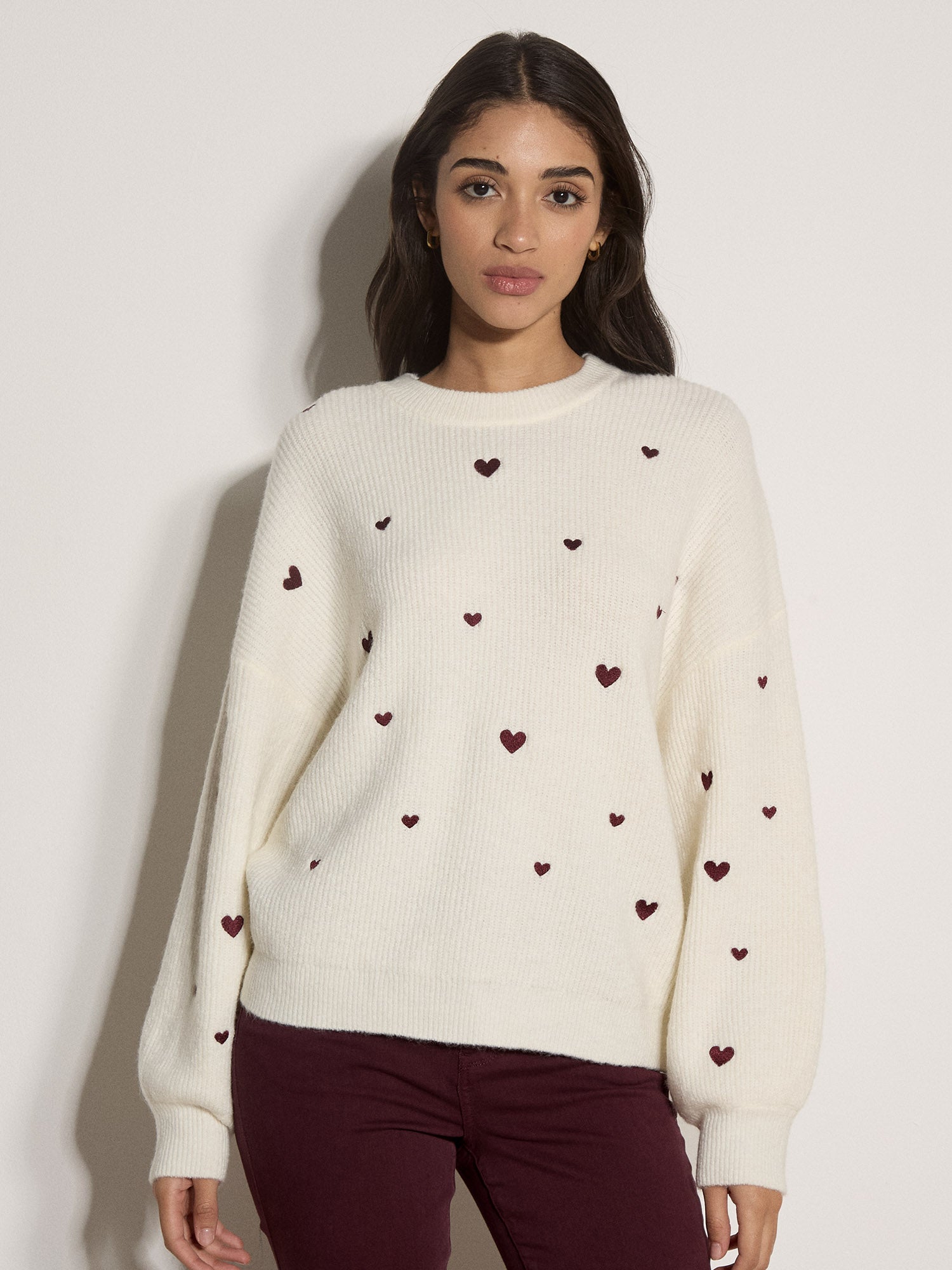 Embroidered Heart Sweater