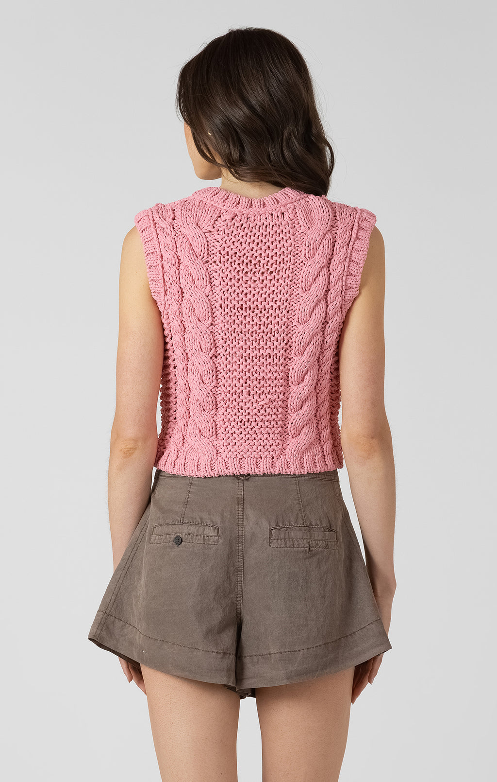 Floral Button Cable Vest