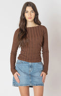 Wide Ribbed Long Sleeve Top