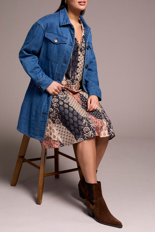 Long Button Front Quilted Jacket