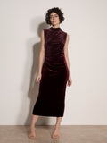 Velvet Mock Neck Bodycon Dress