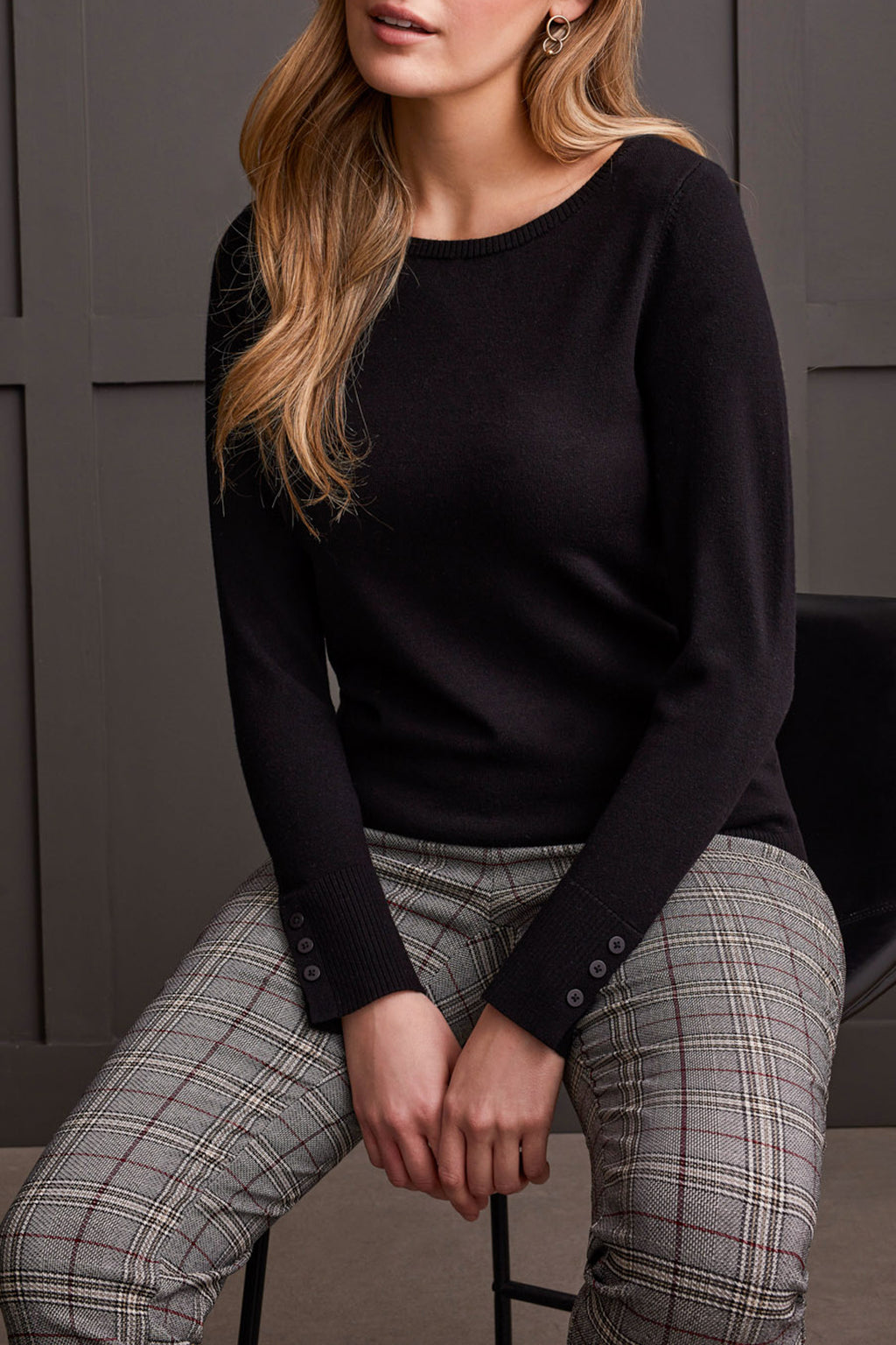 Long Sleeve Boat Neck Sweater