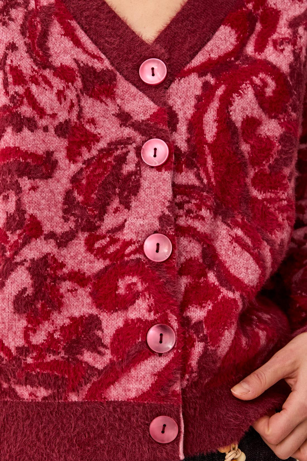 Wear Two Ways Textured V-Neck Knit Sweater/Cardigan