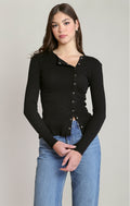Asymmetric Button Top