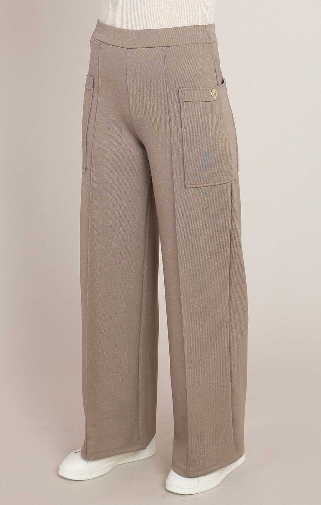 Twill Front Seam Side Pocket Pants
