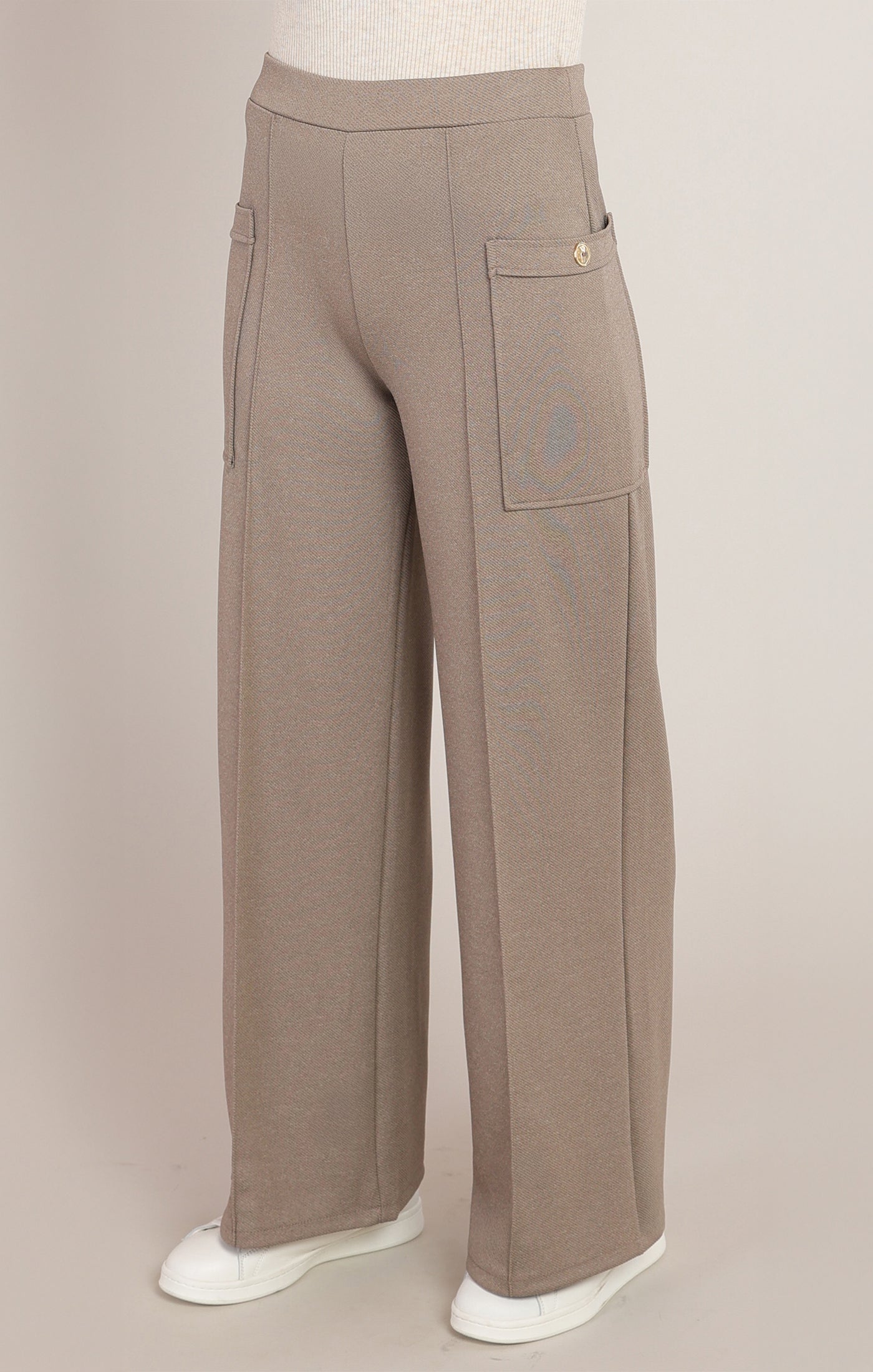Twill Front Seam Side Pocket Pants