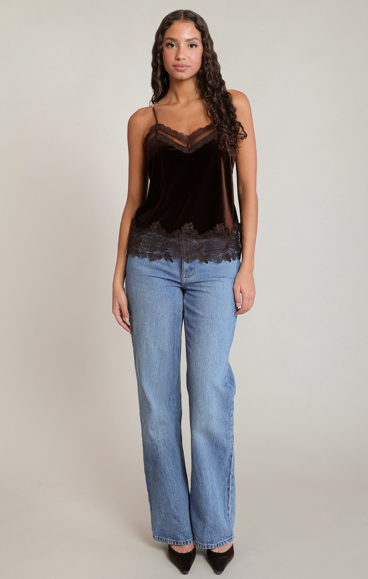 Velvet Lace Detail Camisole