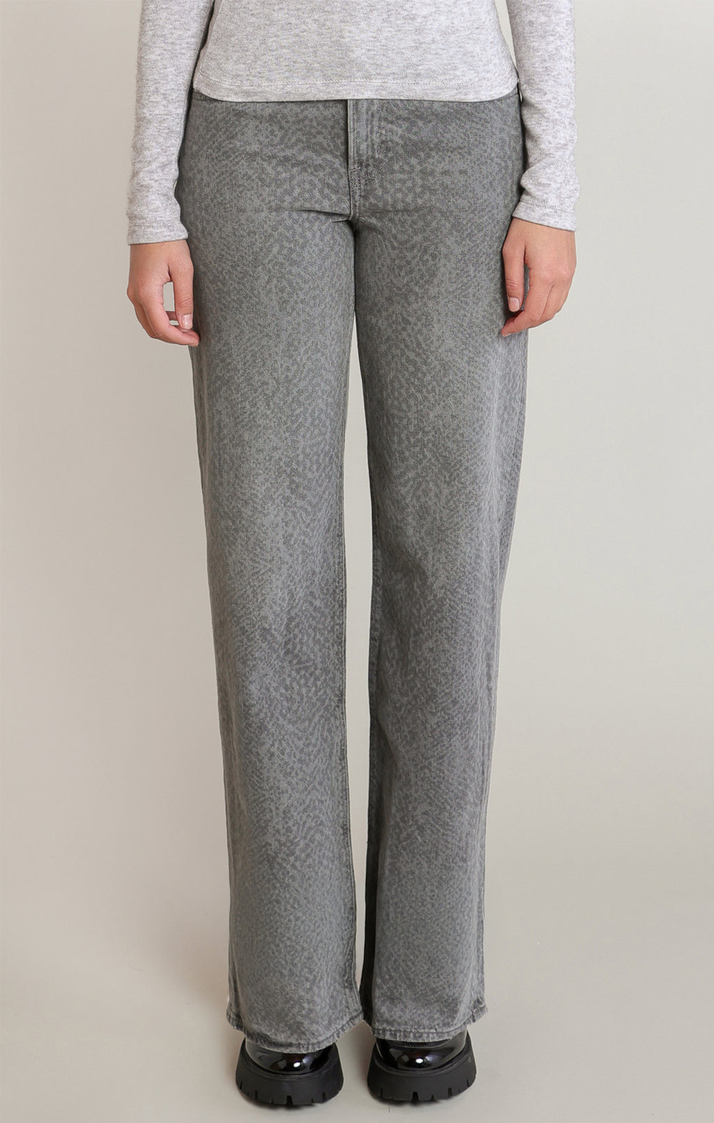 Animal Print Straight Leg Jean