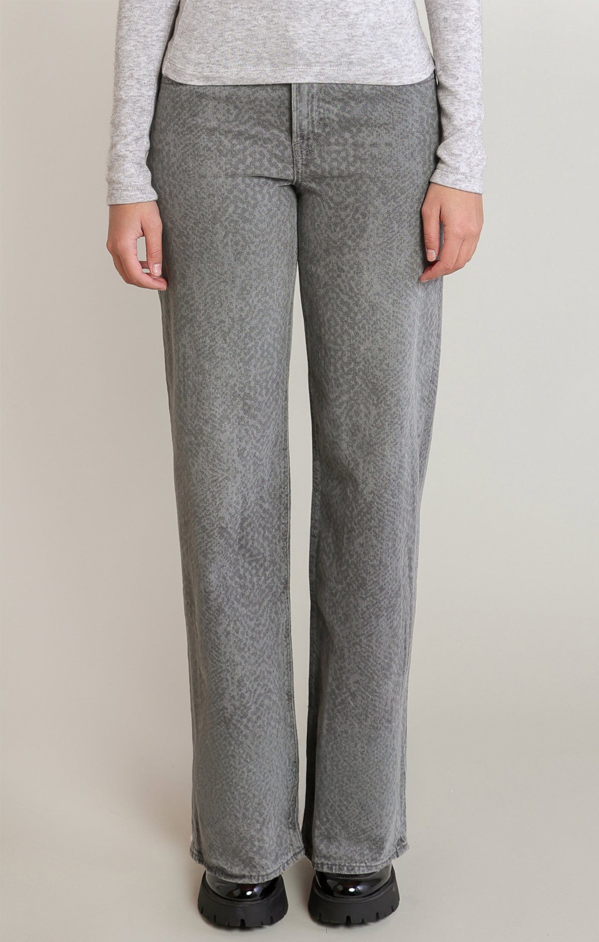 Animal Print Straight Leg Jean