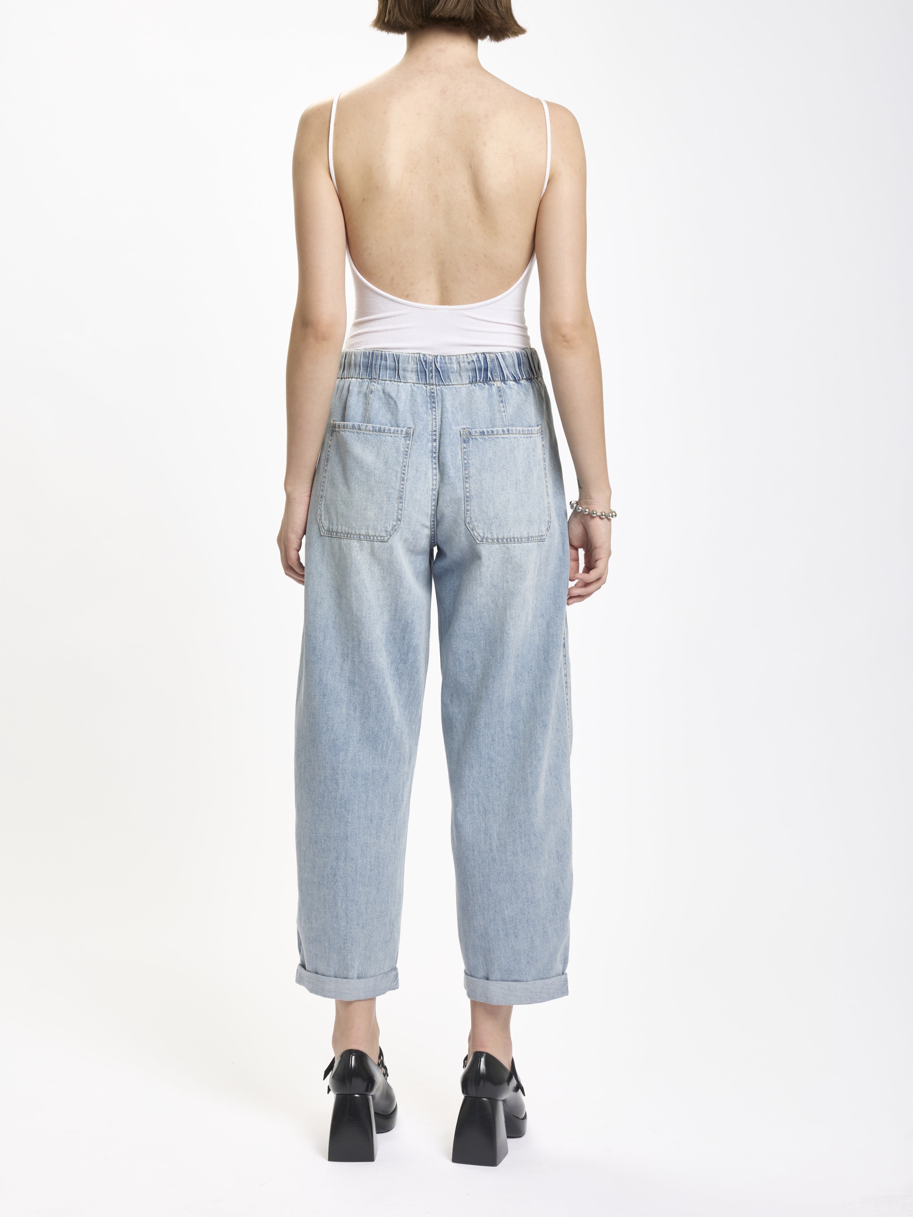 Villa Drawstring Barrel Jean