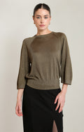 Glitter Lightweight 3/4 Sleeve Sweater