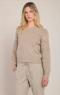 Flower Embroidered V-Neck Sweater