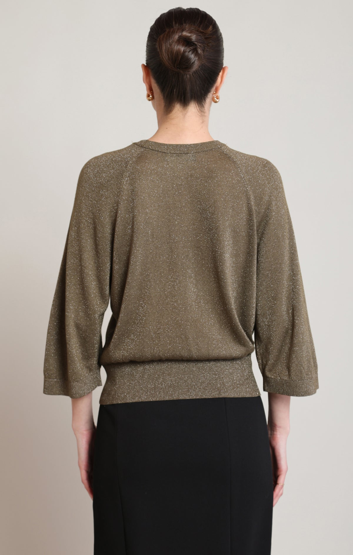 Glitter Lightweight 3/4 Sleeve Sweater