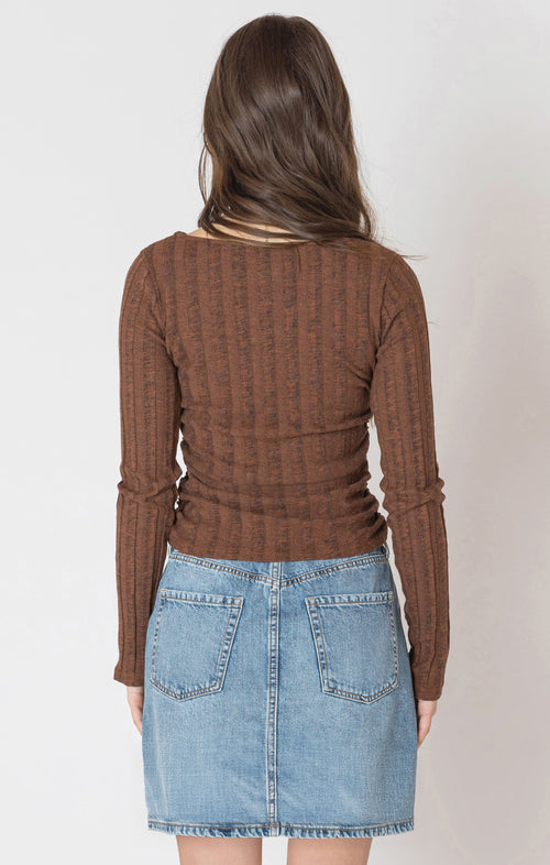 Wide Ribbed Long Sleeve Top