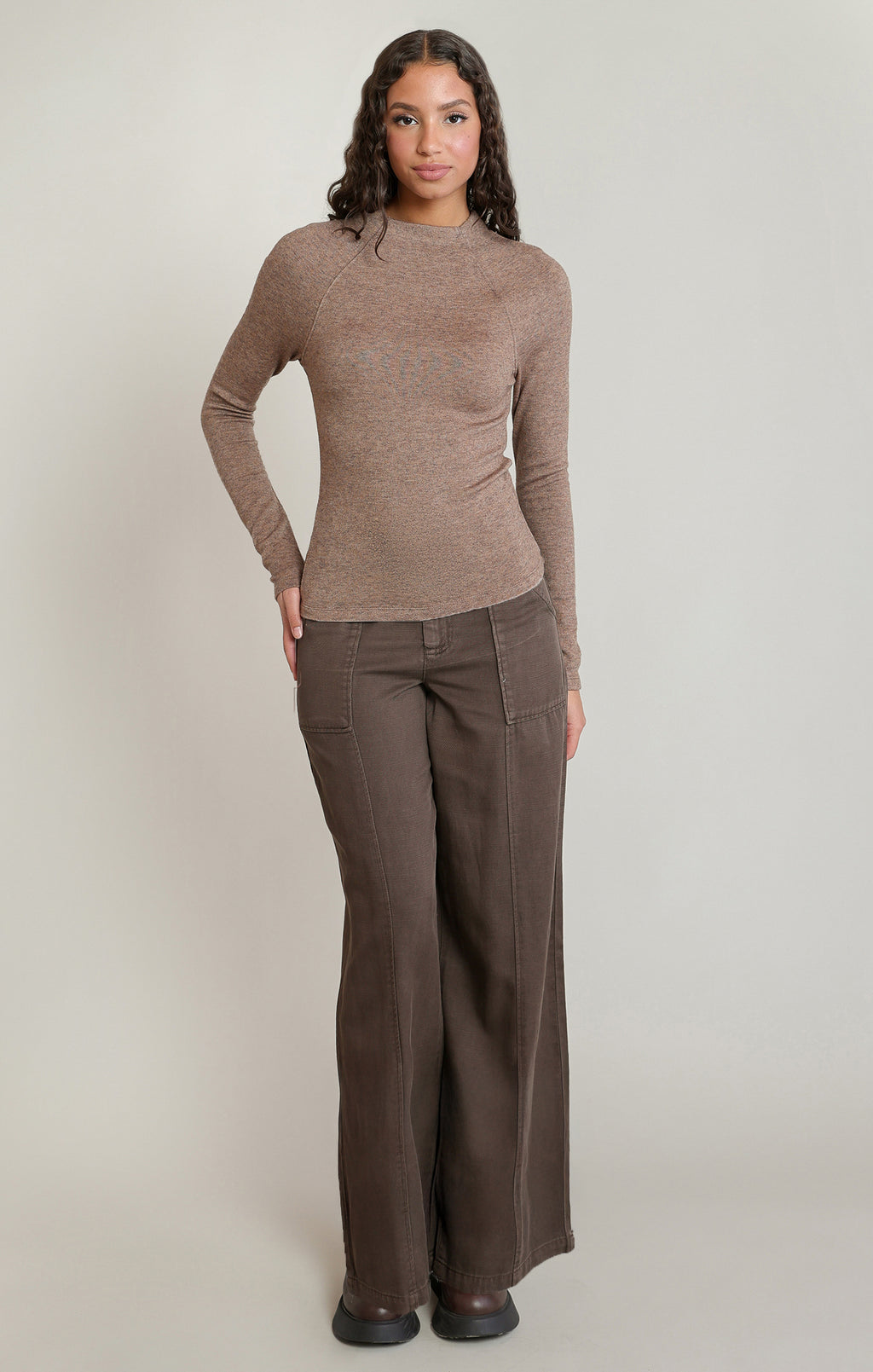 Twill Wide Leg Pant