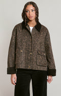 Leopard Denim Barn Jacket