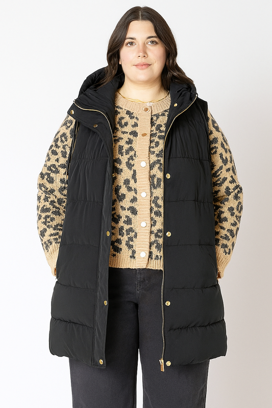 Hooded Puffer Vest | Plus