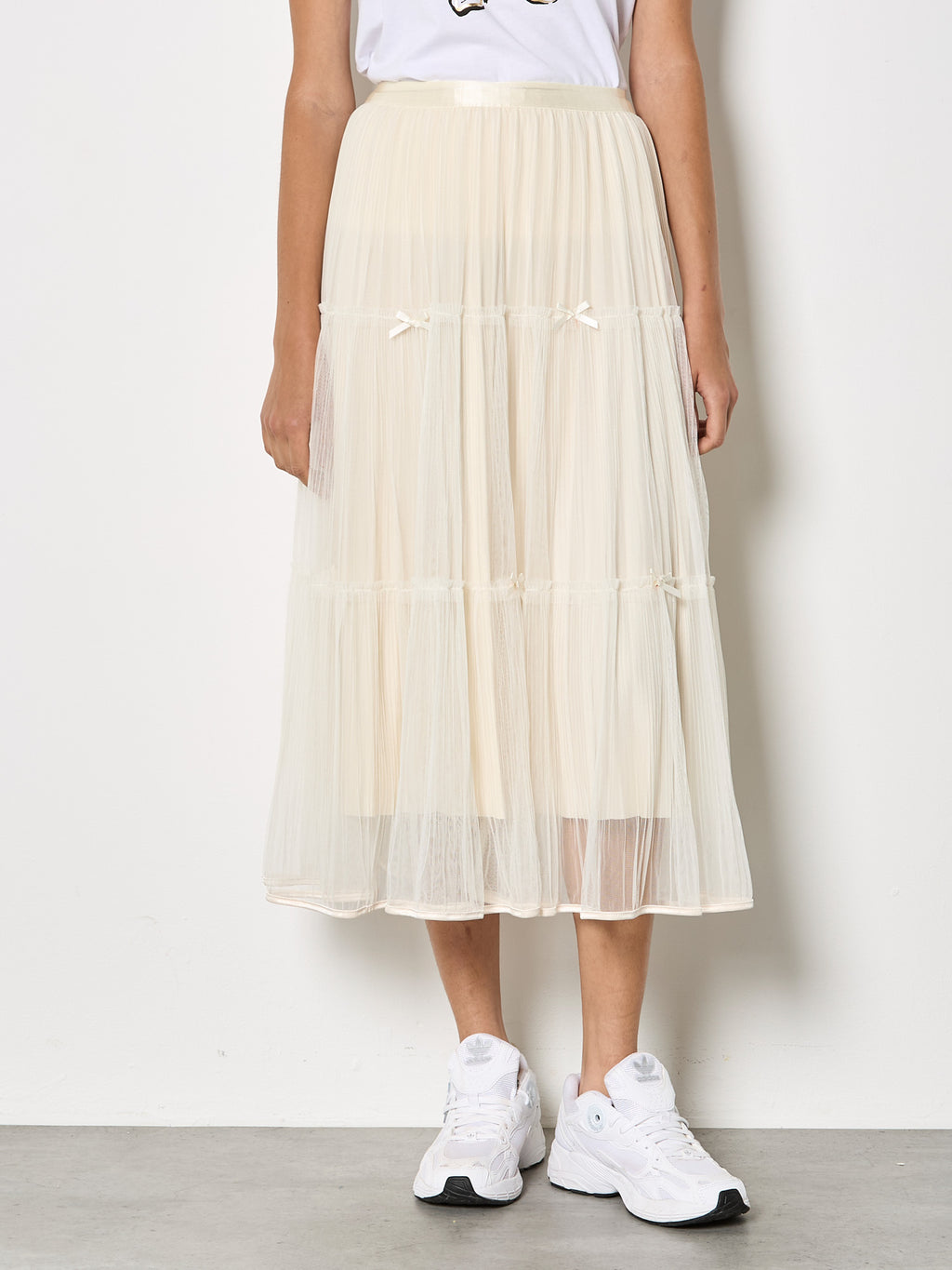 Little Bows Mesh Midi Skirt