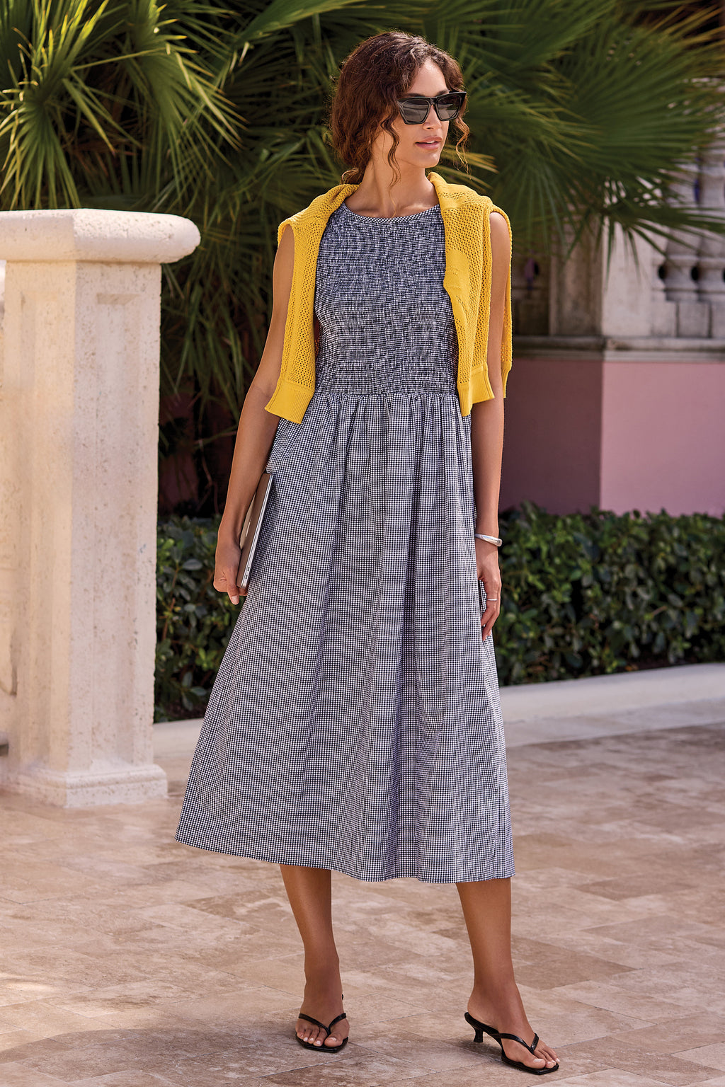 Sleeveless Ruched Midi Dress