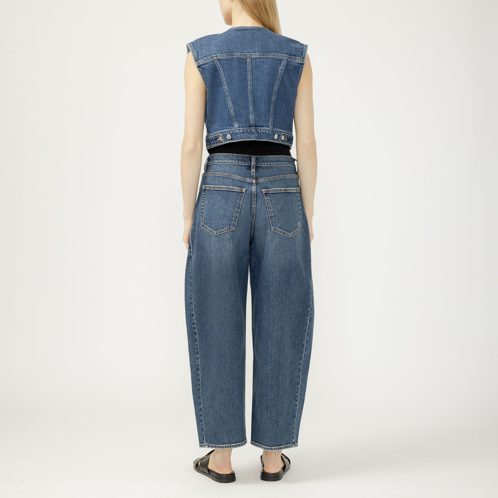 Cropped Denim Vest
