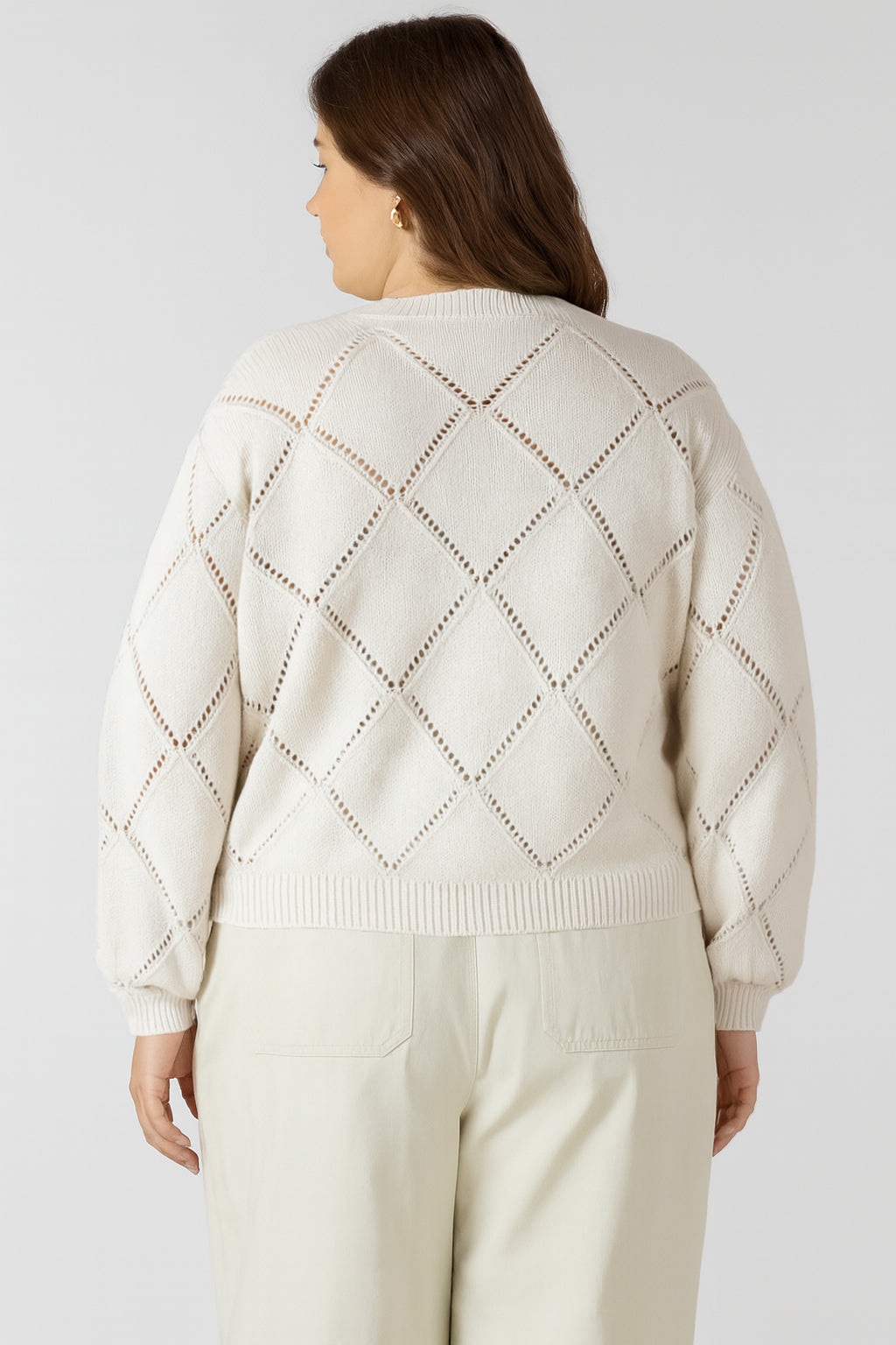 Embroidered Pointelle Cardigan | Plus
