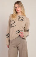Flower Print Crewneck Sweater