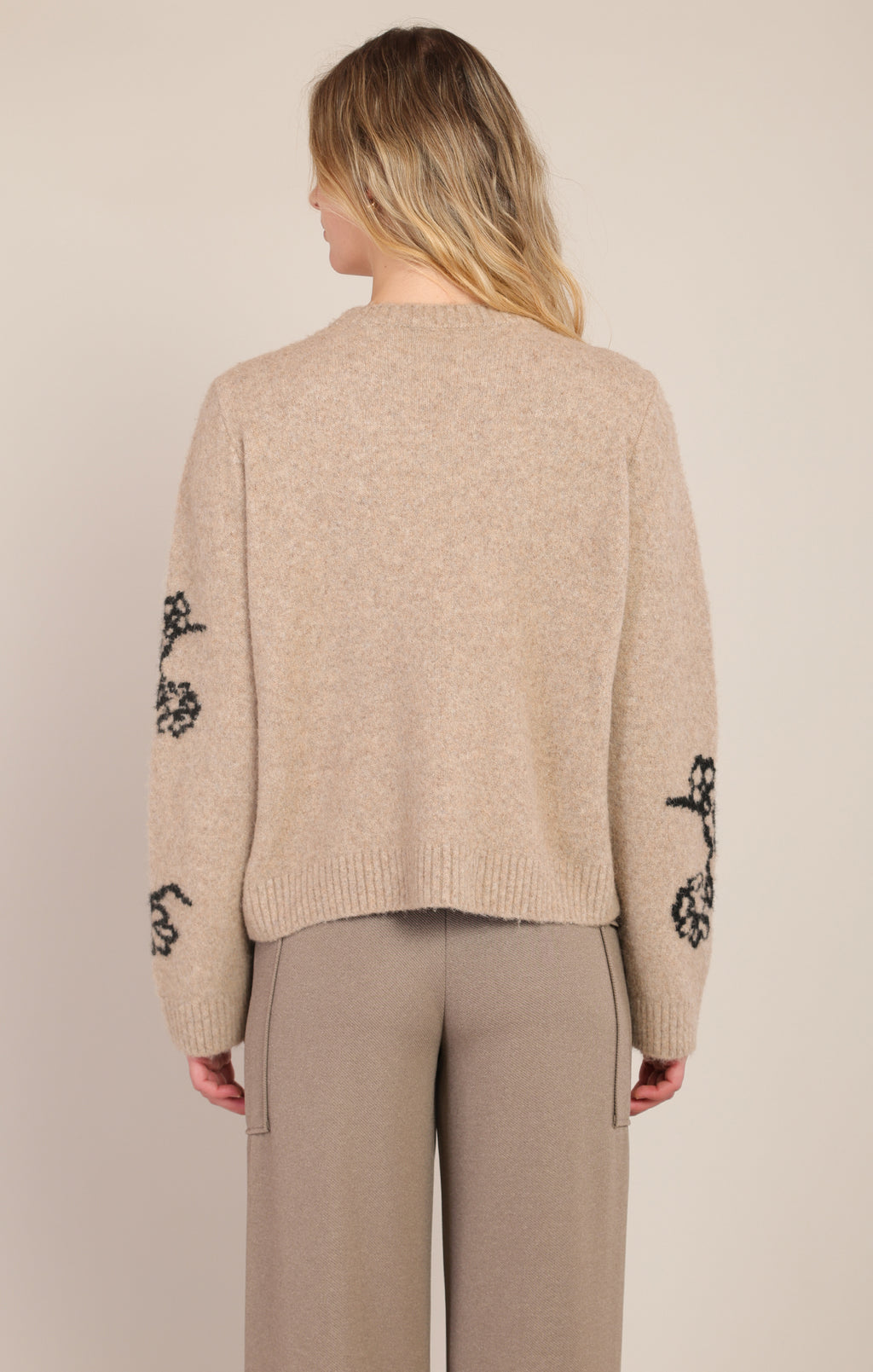 Flower Print Crewneck Sweater