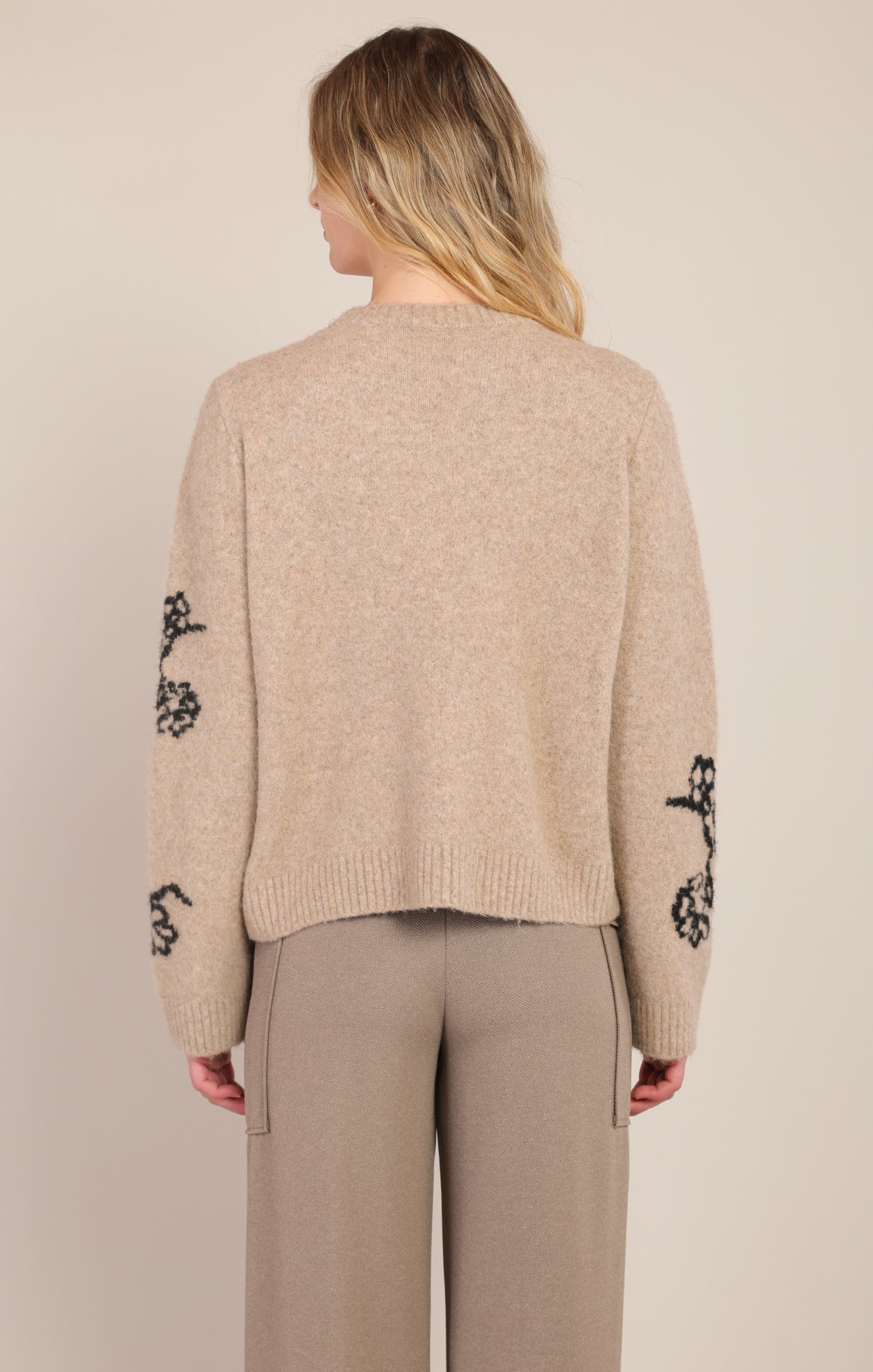 Flower Print Crewneck Sweater