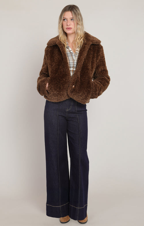 Faux Fur Collared Coat