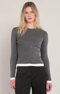 Layered Look Crew Neck Long Sleeve Shirt