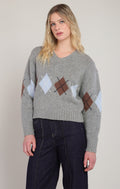 Argyle V-Neck Sweater