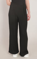 Textured Wide Leg Pleated Pant