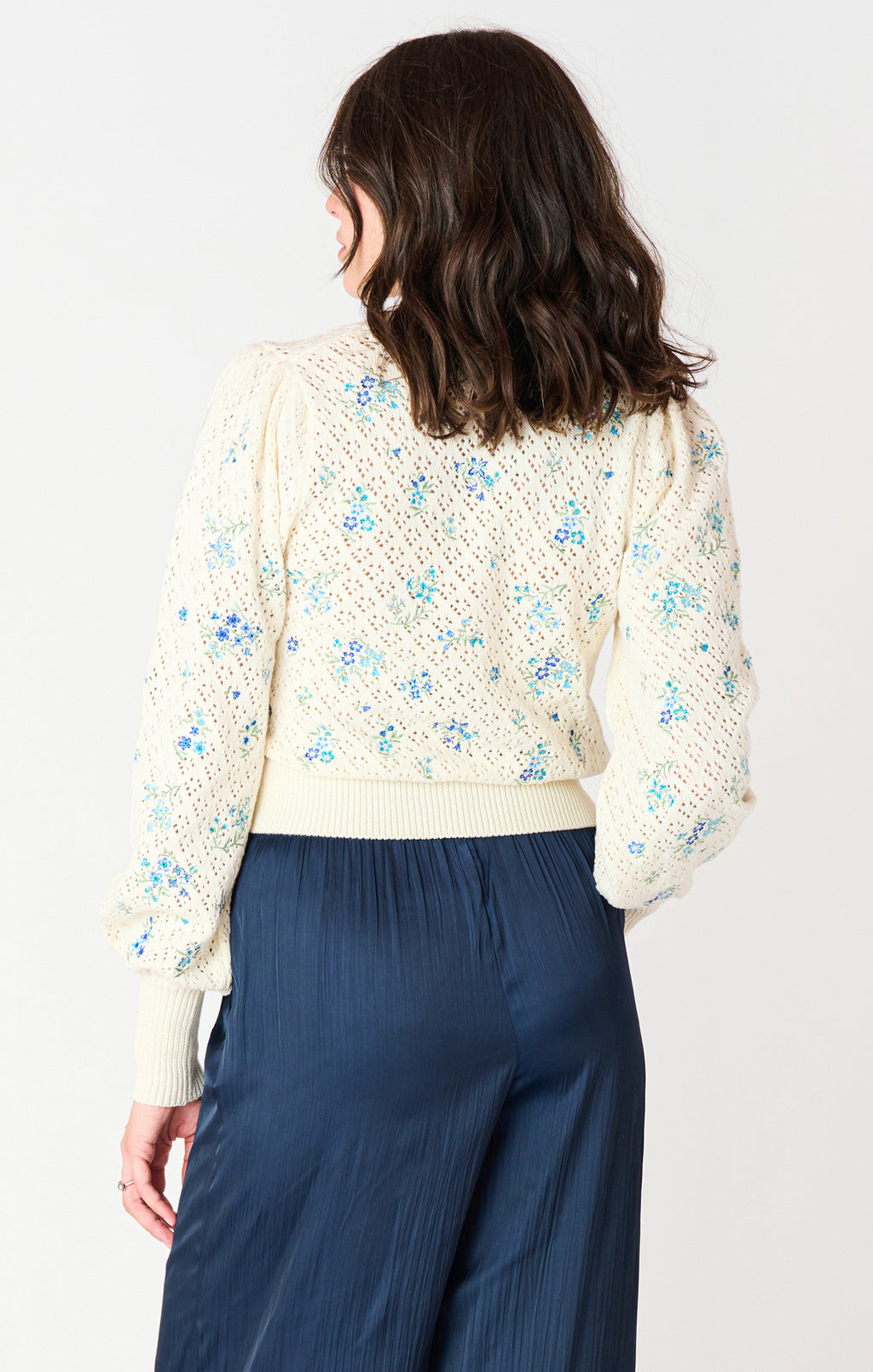 Pointelle Embroidered Cardigan