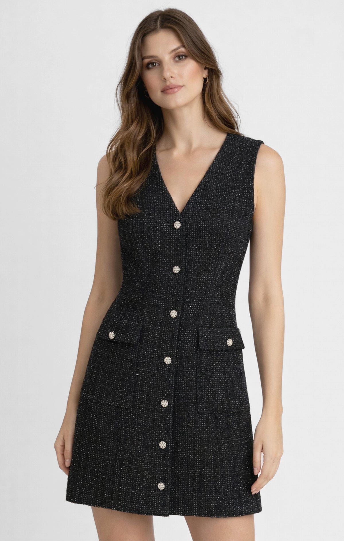 Tweed Sleeveless Mini Dress