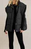 Quilted Oversized Boxy Puffer Vest