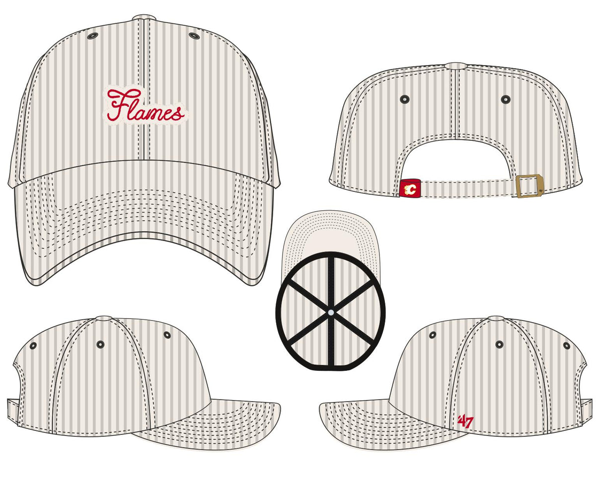 Rope Script '47 Clean Up Calgary Flames Dad Cap