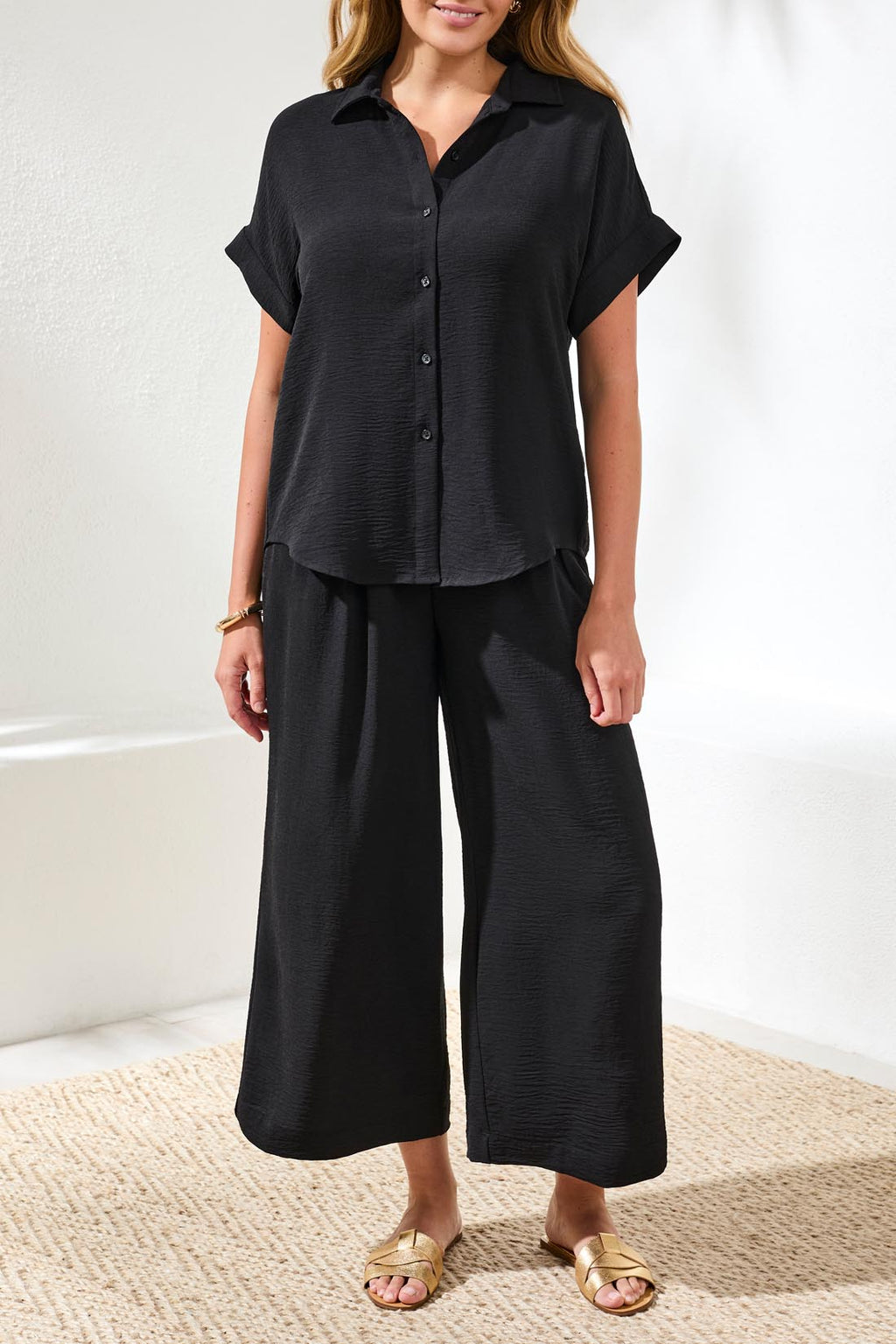 Airflow Relaxed Dolman Button-Down Shirt
