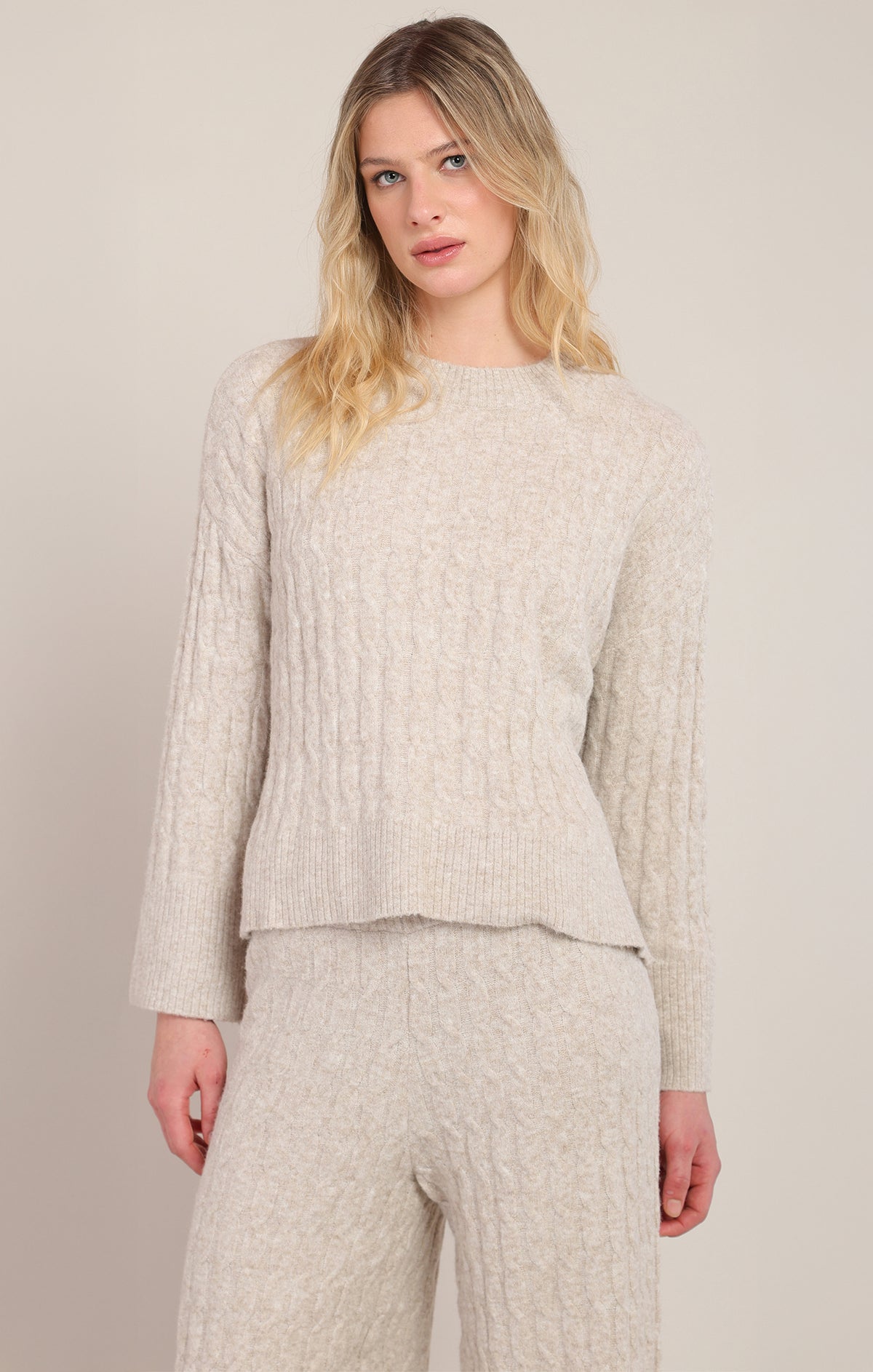 Cable Knit Lounge Sweater