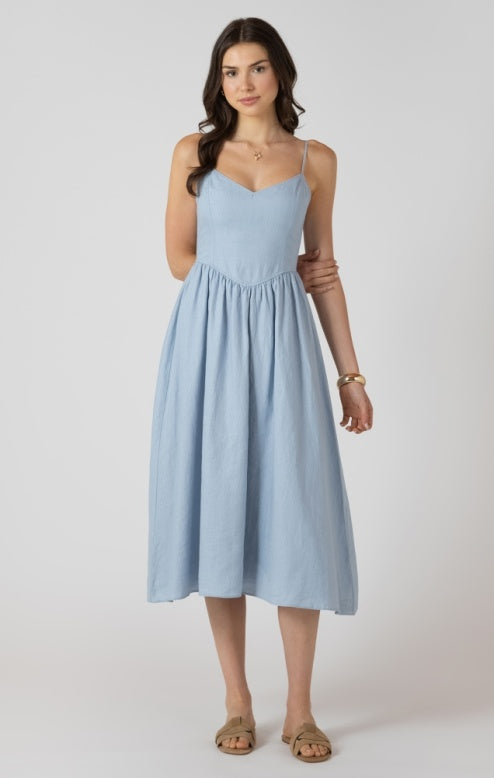 V Waist Midi Dress