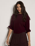 Ruffle Sleeve Batwing Jumper