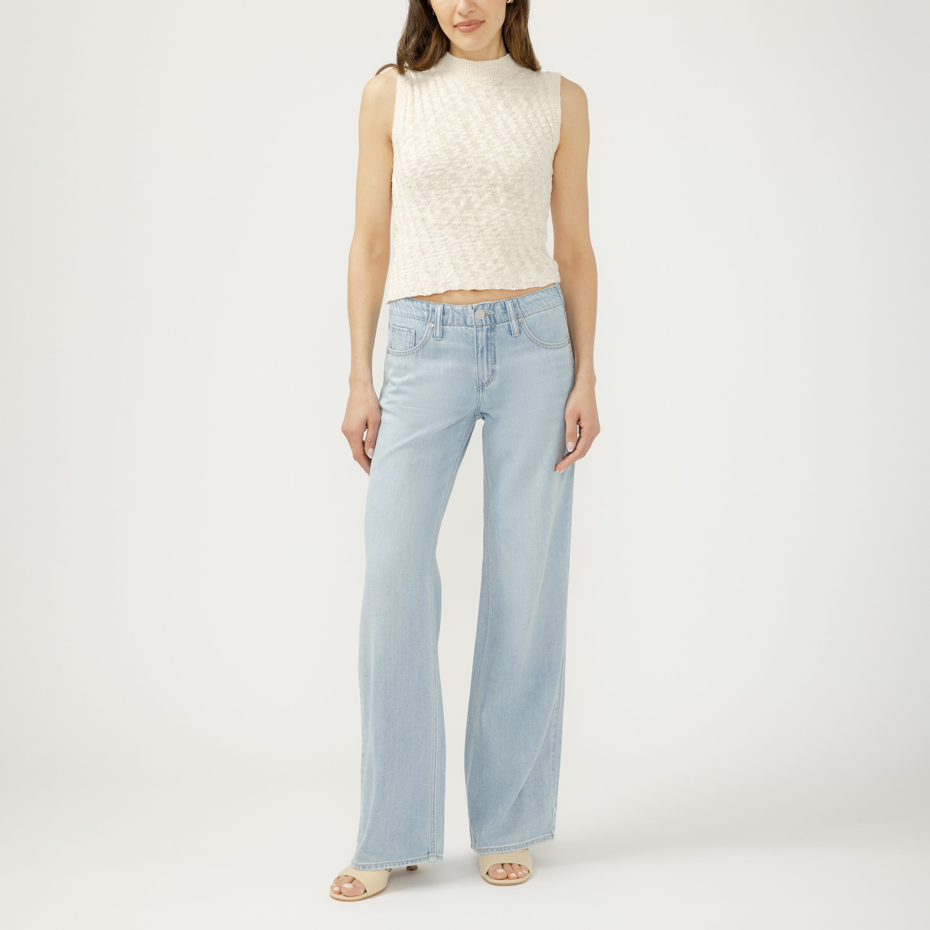 Suki Mid Rise Wide Leg Jeans