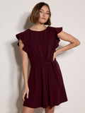 Ruffle Sleeve Fit & Flare Mini Dress