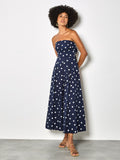 Polka Dot Bow Back Wide-Leg Jumpsuit