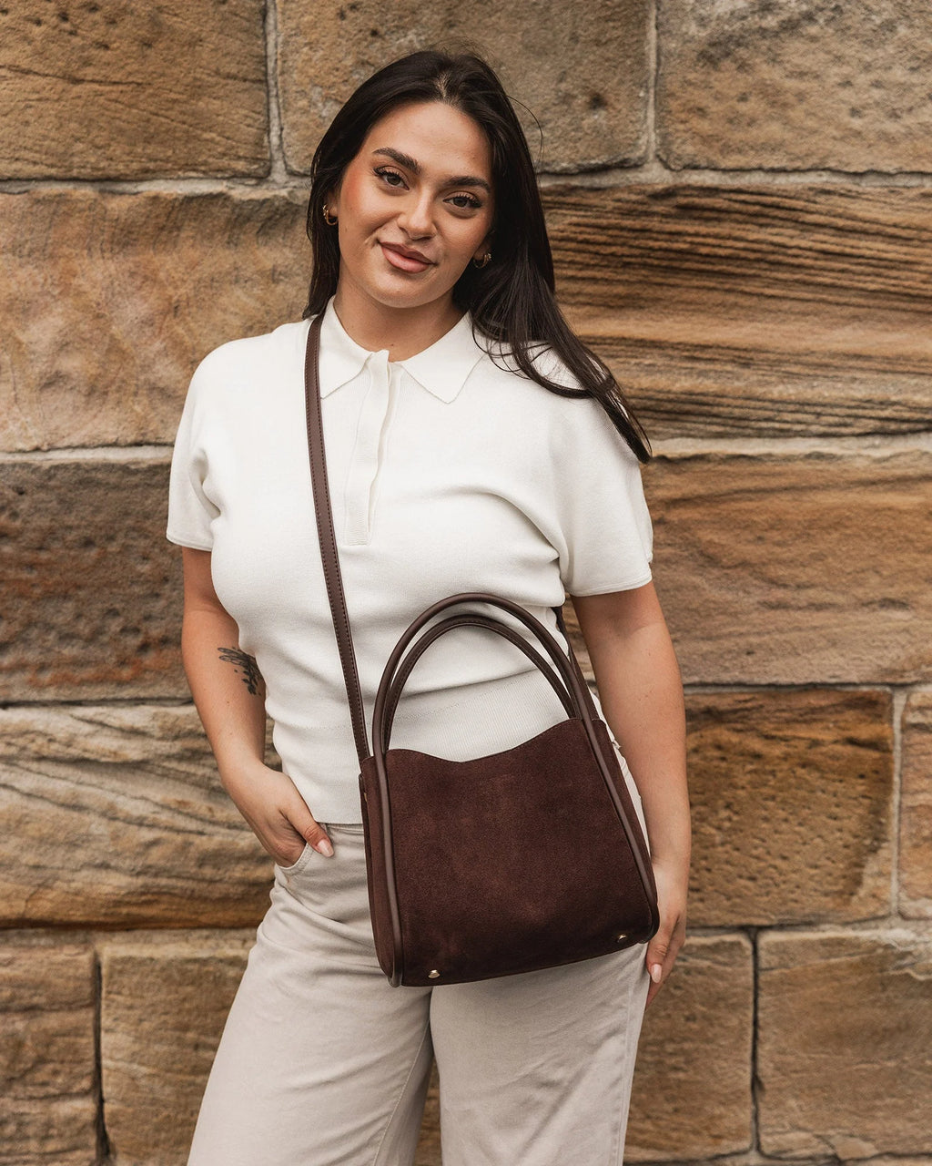 Steffie Mini Suede Tote Bag