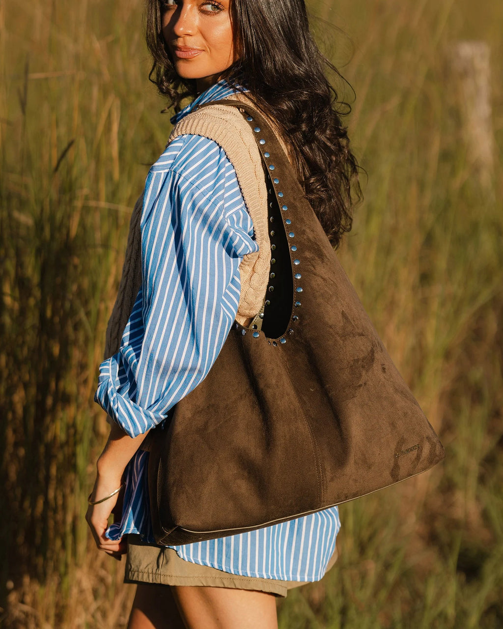 Hailey Suede Shoulder Bag
